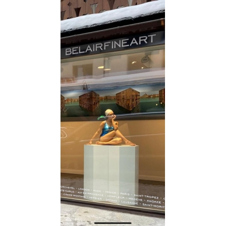 Hexagone socle, blanc, 40 x 100 cm