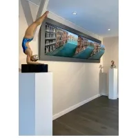 Hexagone socle, blanc, 40 x 100 cm