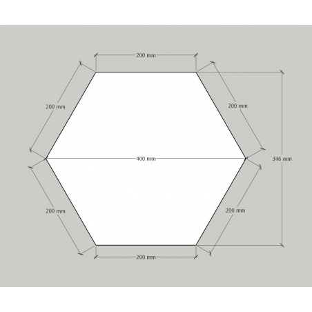 Hexagone socle, blanc, 40 x 100 cm