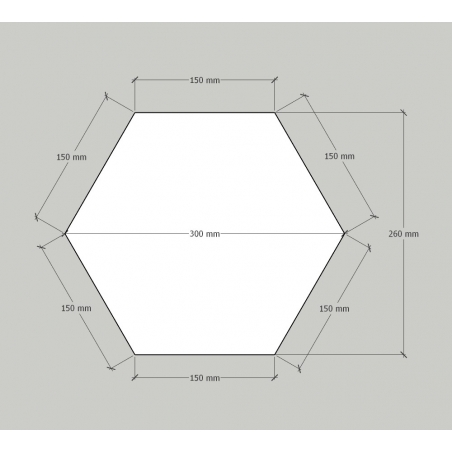 Hexagone socle, blanc, 30 x 100 cm
