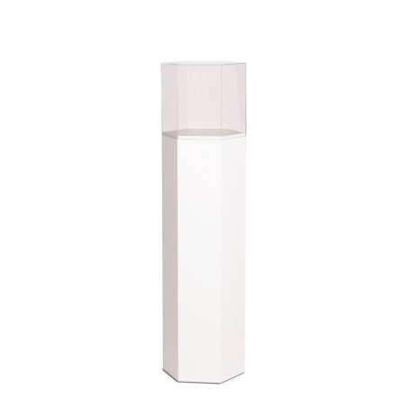 Hexagone socle, blanc, 30 x 100 cm