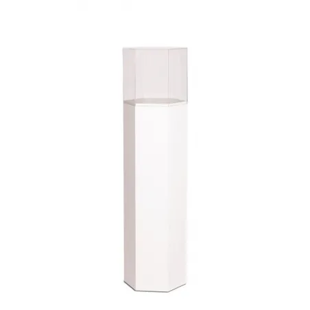 Hexagone socle, blanc, 30 x 100 cm