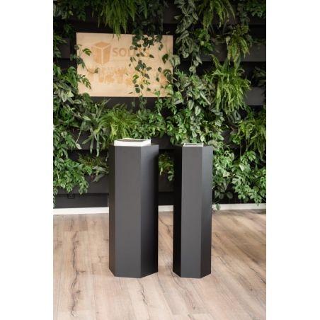 Hexagone socle, noir, 30 x 100 cm