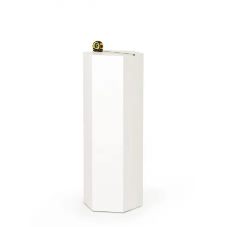 Hexagone socle, blanc, 40 x 100 cm