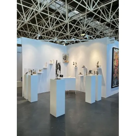 Socle MDF blanc satiné | Colonne blanc décorative | Pilier blanc