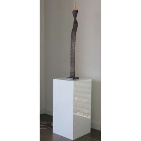 Socle MDF blanc brillant | Colonne blanc décorative | Pilier blanc