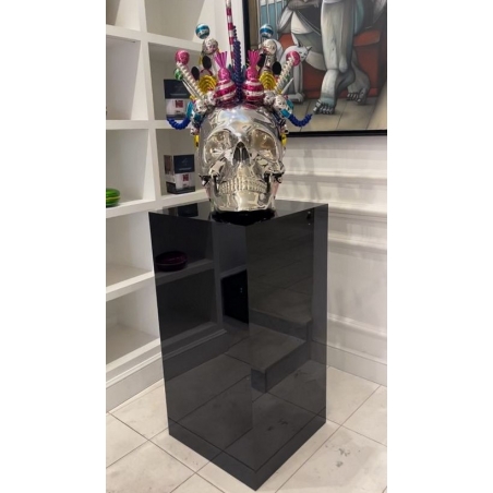 Socle MDF noir brillant / | Colonne noir décorative | Pilier noir