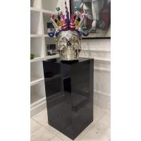 Socle MDF noir brillant / | Colonne noir décorative | Pilier noir