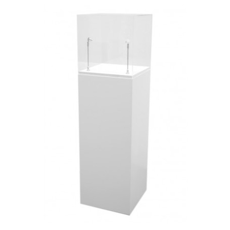 Socle blanc, 50 x 50 x 100 (lxLxh) avec cloche 50 x 50 x 50 cm et 2x LED