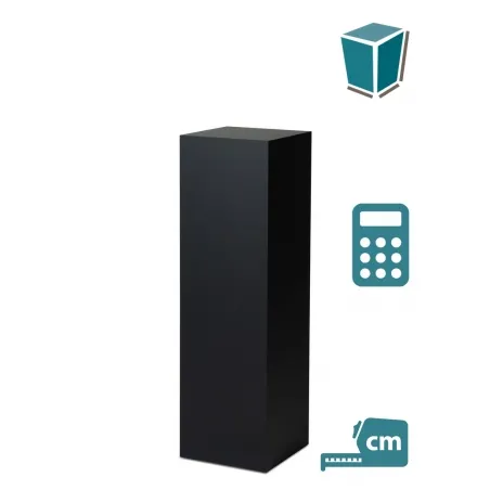Socle MDF noir satiné / | Colonne noir décorative | Pilier noir