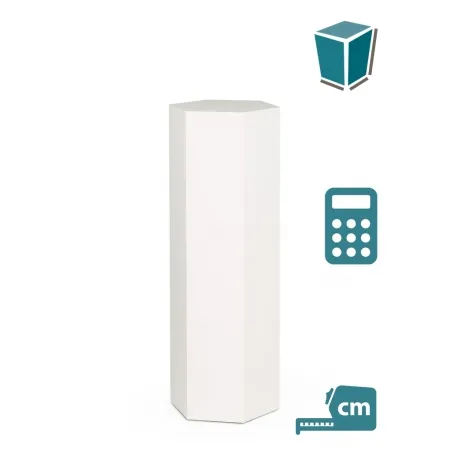 Hexagone socle, blanc, sur mesure