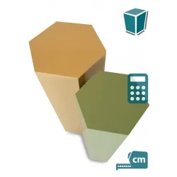 Hexagone socle, coloré, sur mesure
