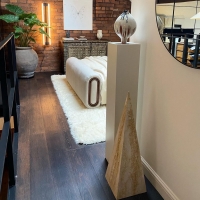 Socle MDF blanc satiné | Colonne blanc décorative | Pilier blanc