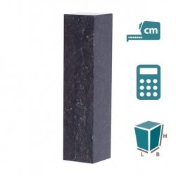 Socle pierre bleue belge, dÃ©polie, coupe d onglet, sur mesure