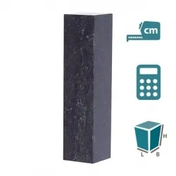 Socle pierre bleue belge, dÃ©polie, coupe d onglet, sur mesure