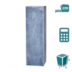 Colonne Pierre Bleu polie, coins a onglet (creux), sur mesure