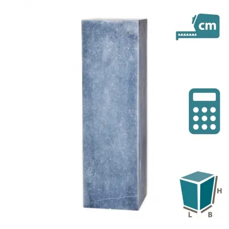 Colonne Pierre Bleu polie, coins a onglet (creux), sur mesure