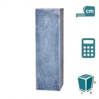 Colonne Pierre Bleu polie, coins a onglet (creux), sur mesure