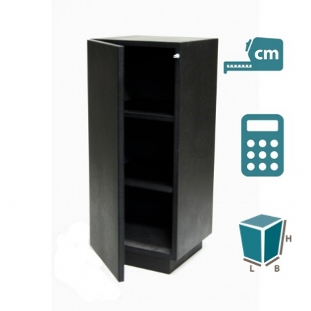 socle armoire noir brillant (porte et etagères), sur mesure socle armoire noir brillant (porte et etagères), sur mesure