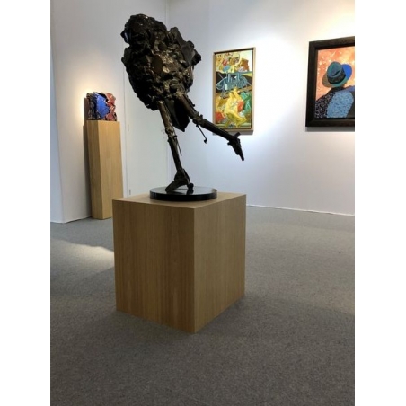 socle chÃªne placage (creux), 30 x 30 x 100 cm (lxLxh)