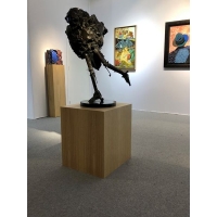 socle chÃªne placage (creux), 30 x 30 x 100 cm (lxLxh)