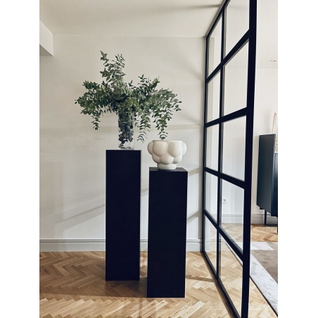 Socle MDF noir satiné / | Colonne noir décorative | Pilier noir